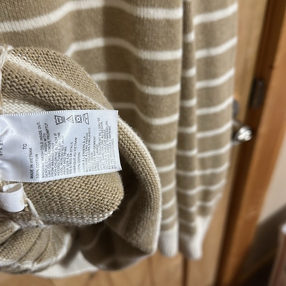 NAUTICAL Striped Cable Knit Sweater in Cream and Tan - Picture 5 of 5